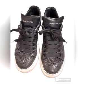 Alexander McQueen Black Glitter Sneakers